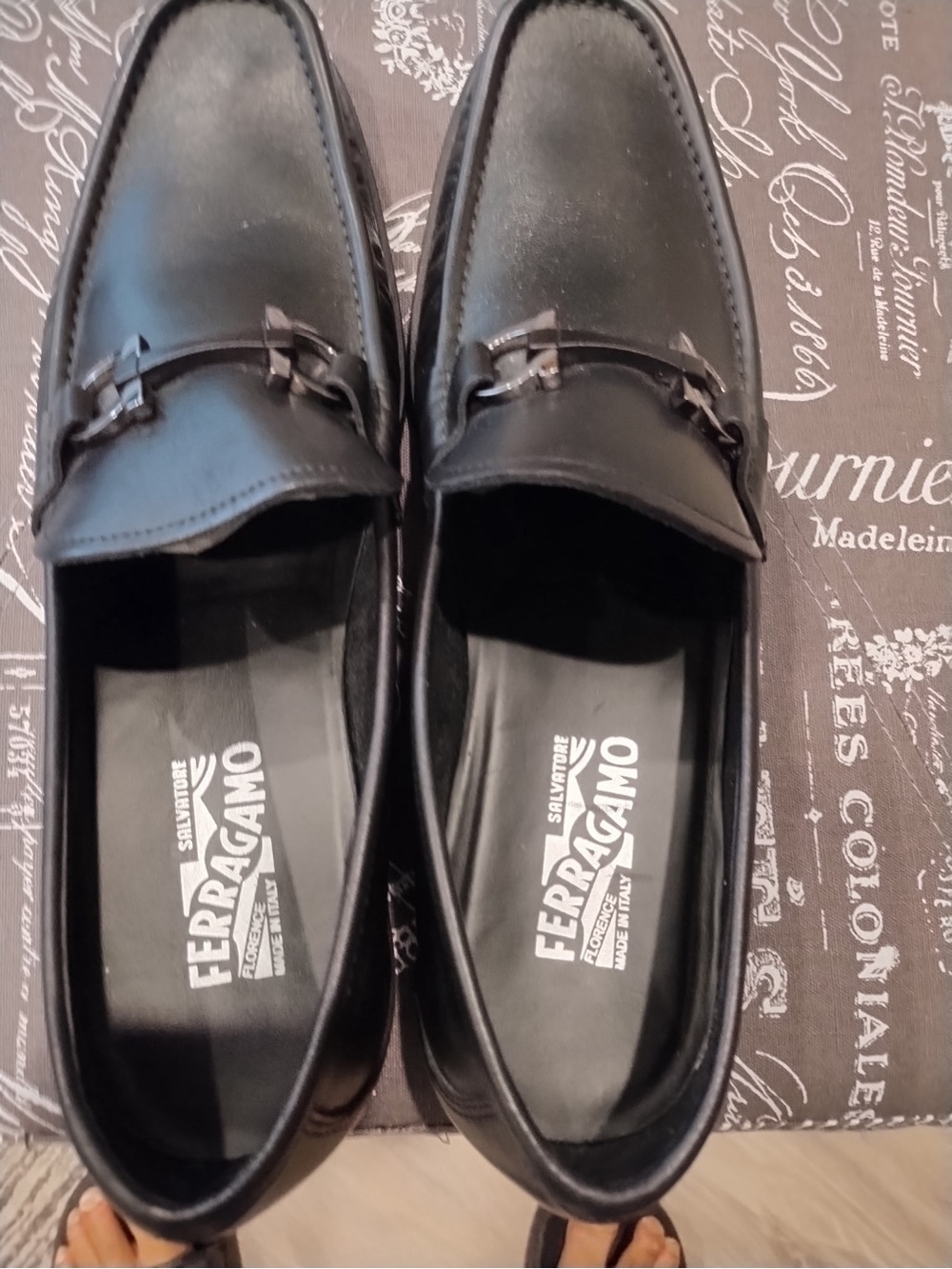 Salvatore Ferragamo Black Leather Bit Loafers